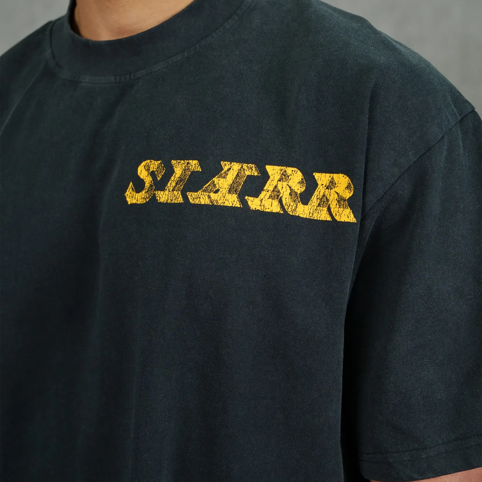 Detailed View of SIARR Eagle Vintage Black T-Shirt
